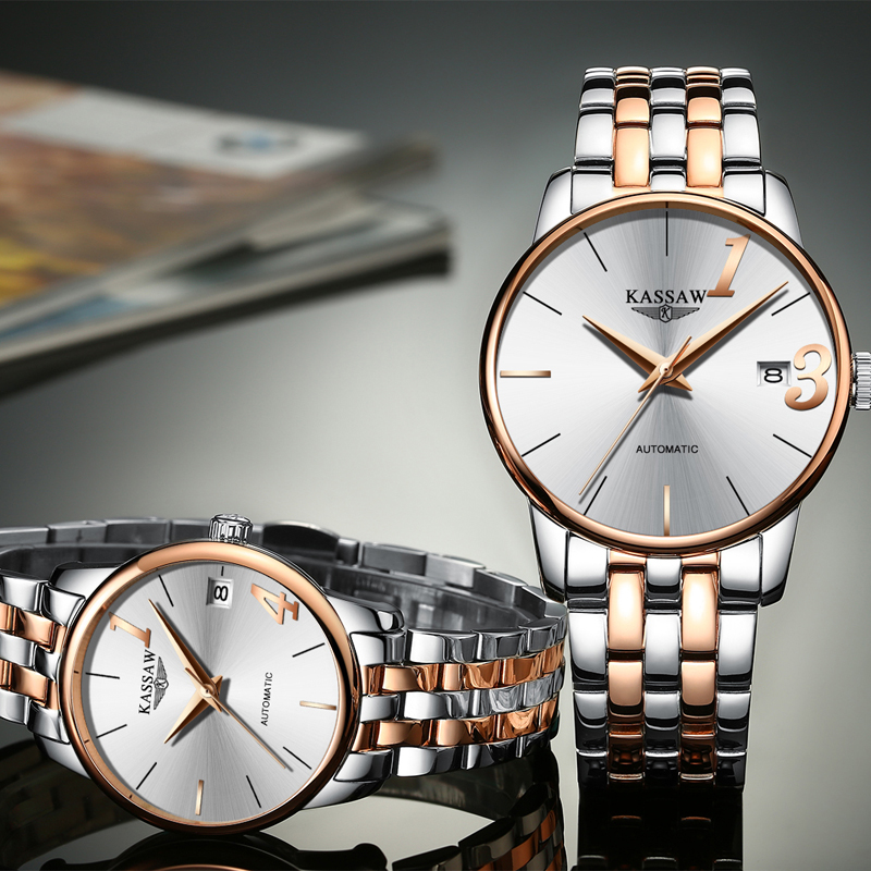 卡梭(KASSAW)手表全自动机械表情侣表防水时尚商务男表女表情侣手表一对1314高清大图