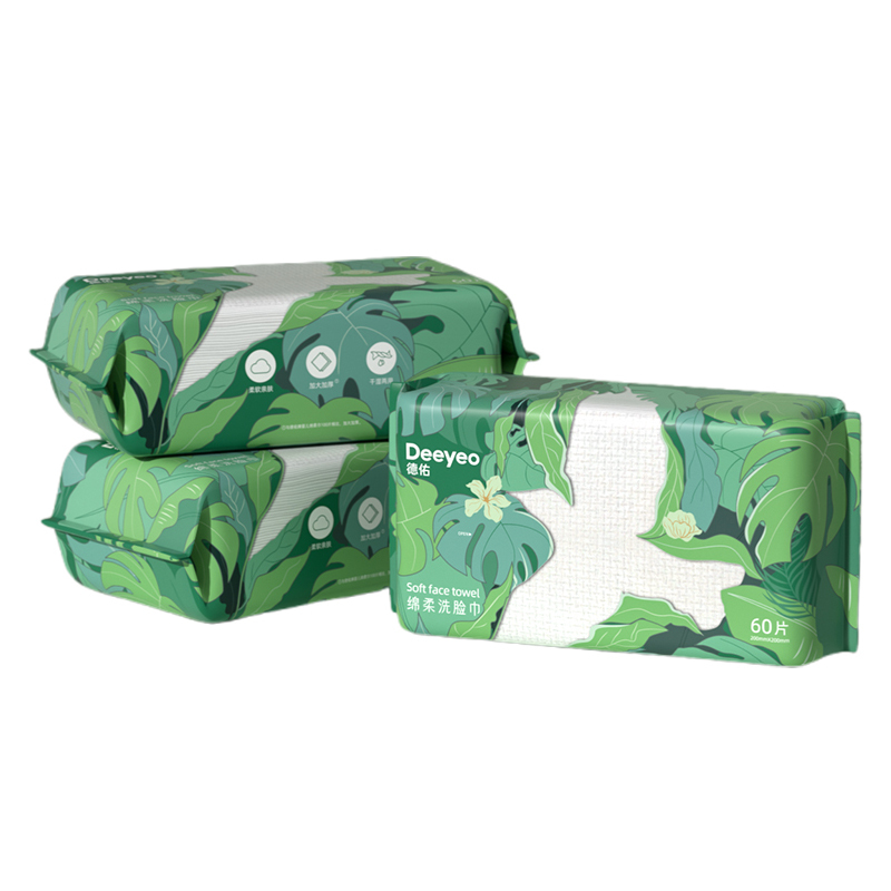 德佑洗脸巾60片*3包质地柔软舒适飞鸟款2005CT005