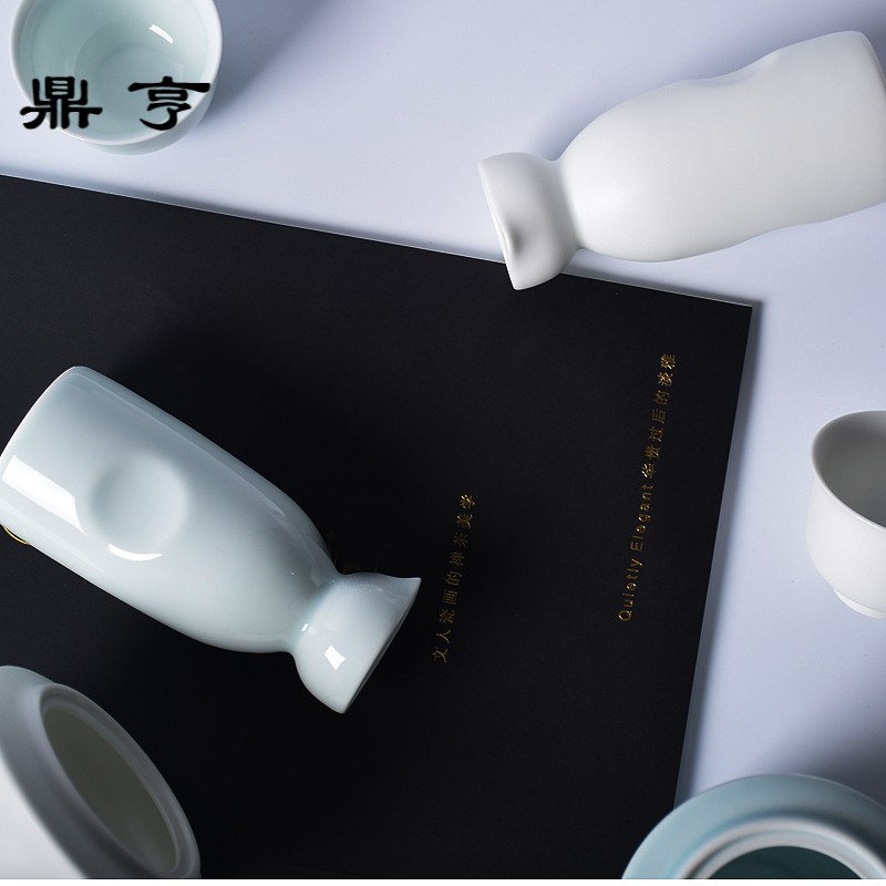 鼎亨温酒壶黄酒温酒器中式烫酒壶家用酒具套件景德镇陶瓷酒壶青白