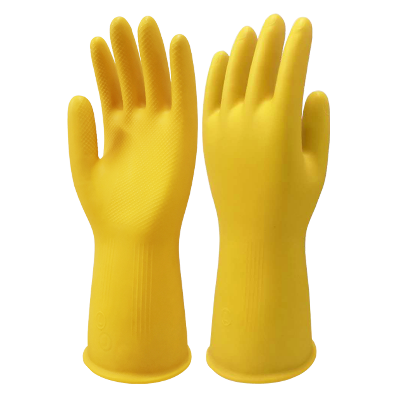 手套乳胶加厚家用洗碗女厨房胶皮洗衣服防水牛筋耐磨耐用劳保橡胶高清大图