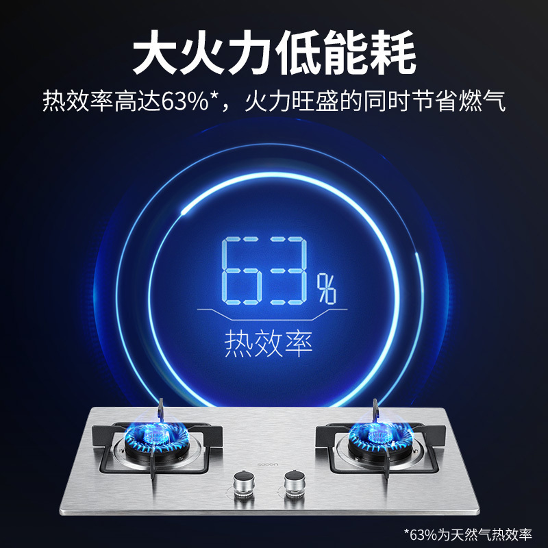 帅康(sacon)燃气灶嵌入式双眼灶灶台炉灶台嵌两用不锈钢家用熄火保护单灶炉盘炉具煤气炉双灶台式单灶具煤气灶天然气51G