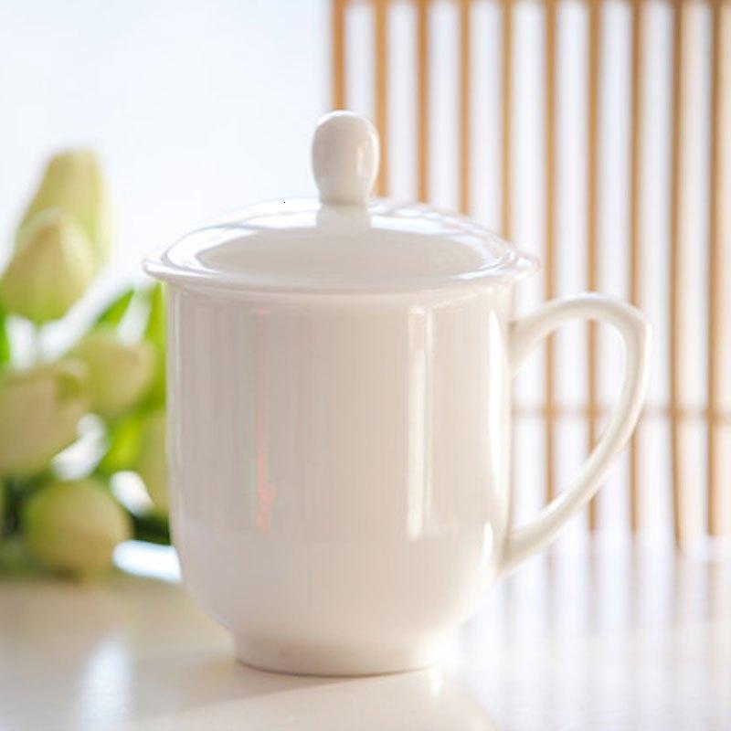 陶瓷骨瓷水杯茶杯办公盖杯商务招待用杯带盖待客杯多色多款生活日用家庭清洁生活日用家居器皿水具/水杯