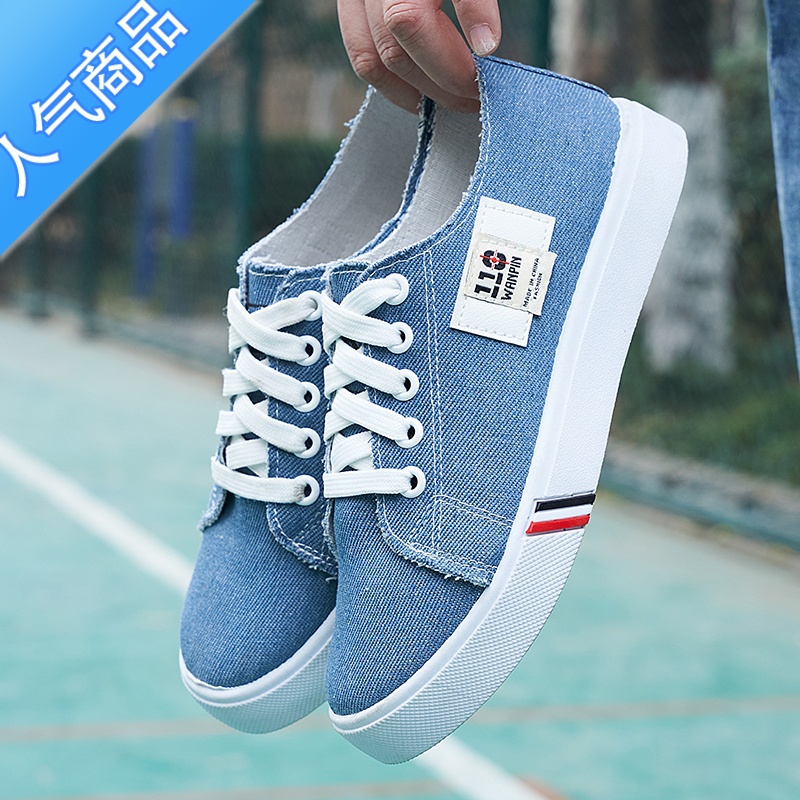 SUNTEK小白鞋新款春夏季帆布鞋子女学生韩版平底休闲板鞋百搭小白鞋潮底高清大图