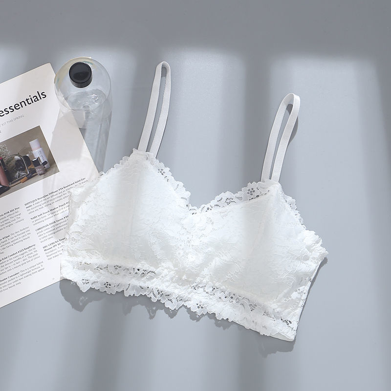薄款蕾丝吊带背心发育期裹胸抹胸初中生内衣女学生高中少女文胸 白色