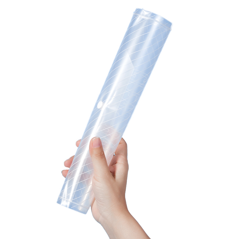 齐心 C318 A4 条纹按扣文件袋 透明 20个/套高清大图