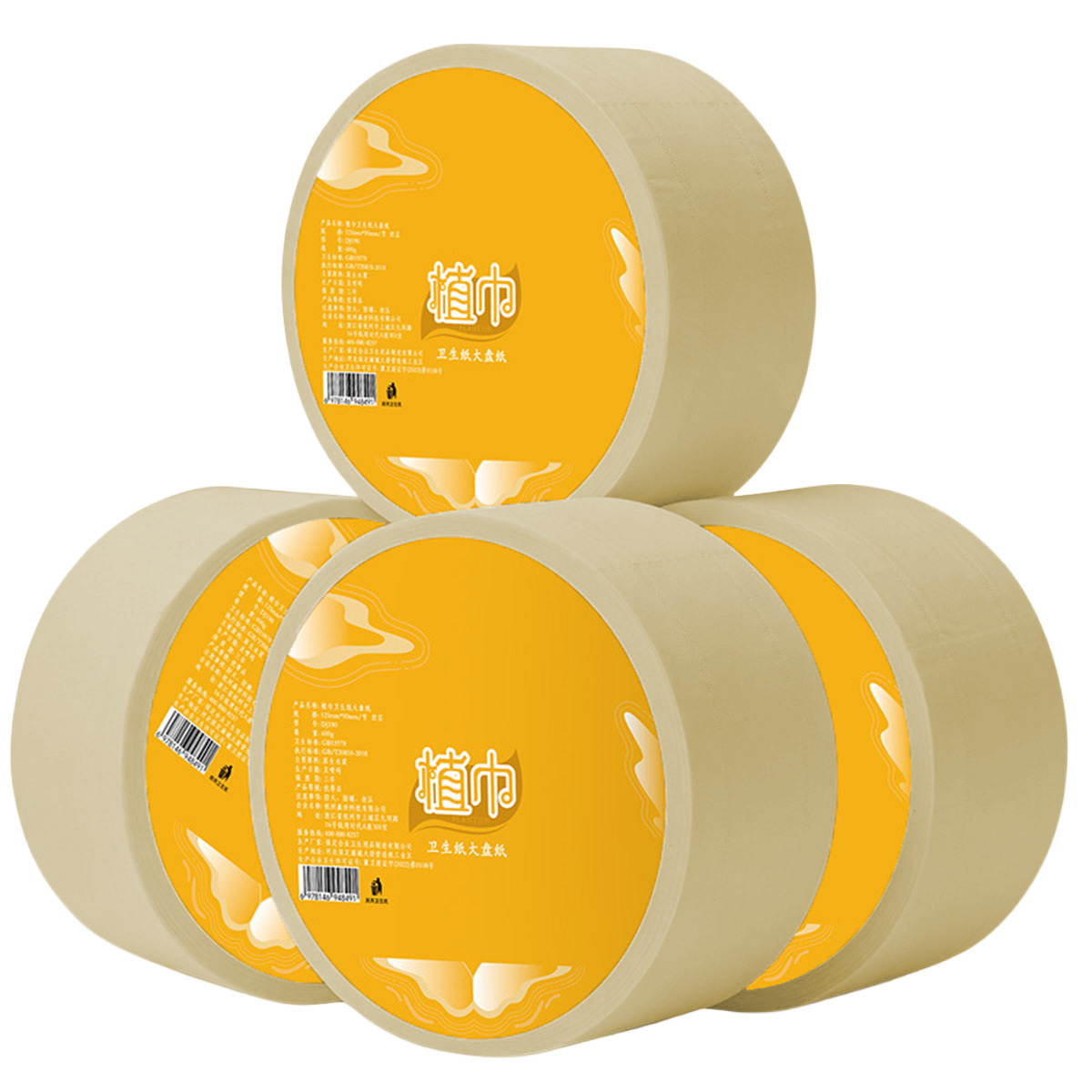 植巾 DJ190 四层130m 12卷/箱 卫生纸大盘纸 4.00 提/箱 (计价单位:箱)高清大图