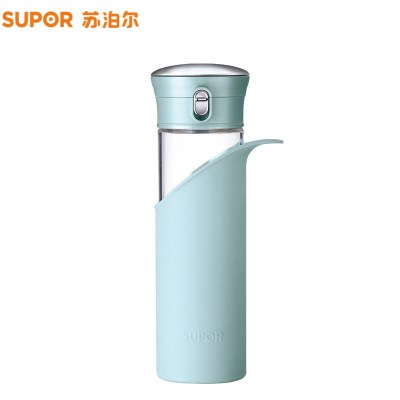 苏泊尔(SUPOR)一键开合耐热玻璃杯KC35AY2(天空蓝)