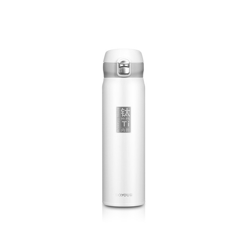 博友制鈦 BT5S-360/BT5S-480 保温杯钛鲜杯弹盖纯钛内胆抗菌防霉水杯轻便茶杯