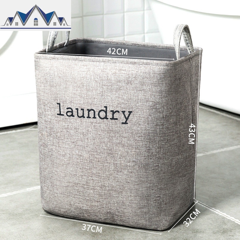 放脏衣服的收纳筐ins装衣篮子收纳洗衣篓家用可折叠布艺衣桶 三维工匠收纳篮 灰色大号（42*32*43cm）