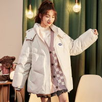 唐狮羽绒服女款冬季新款短款小个子面包服连帽冬装外套网红K_5608 L 半磨砂白/A款现货