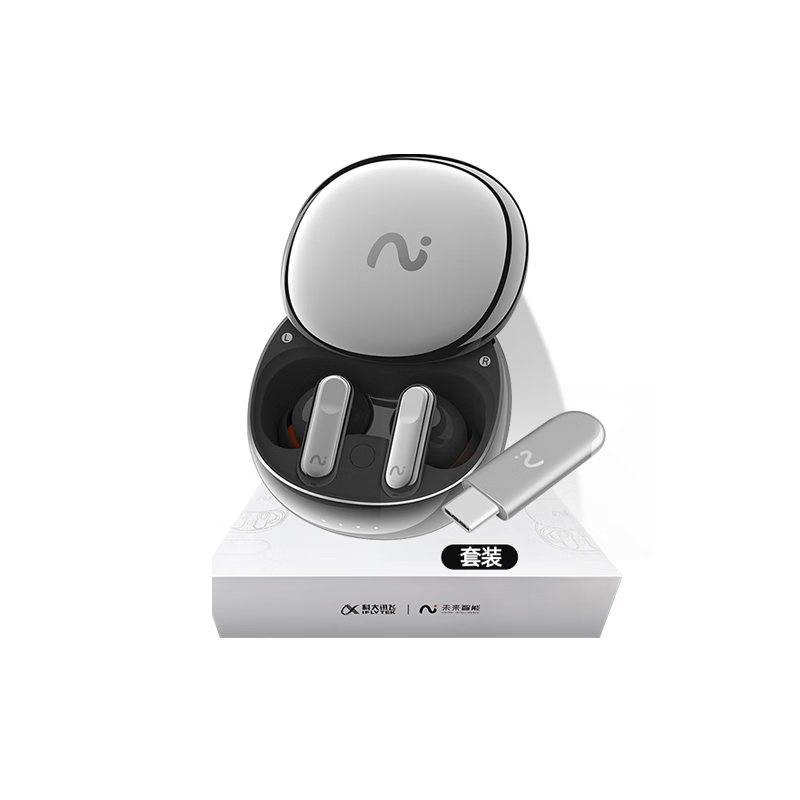 科大讯飞录音降噪会议耳机Nano+无线蓝牙耳机会议狗套装 主动降噪 同传听译 录音转文字