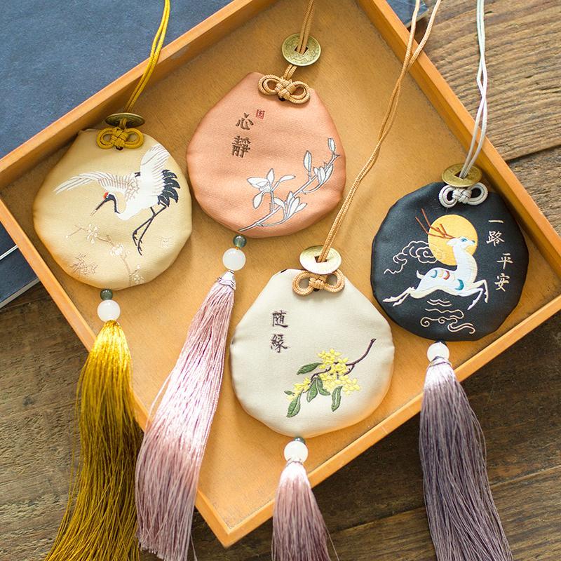中国风福袋锦囊御守挂脖纯手工刺绣香囊平安福随身挂件护身符香包
