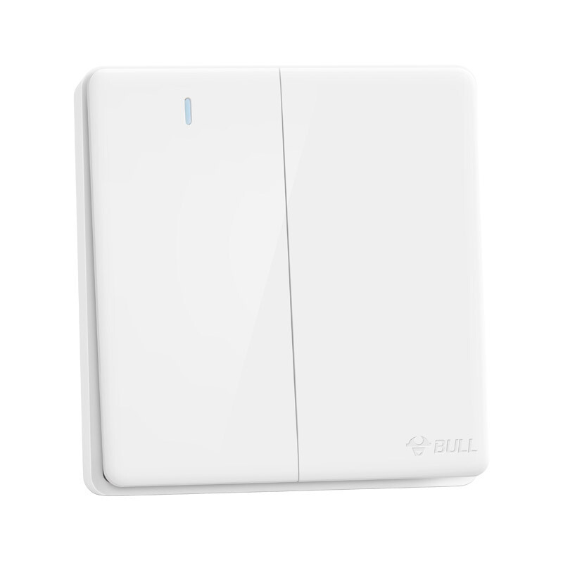 公牛(BULL) 开关插座 G28系列 二位单控带荧光开关 86型面板G28K211 珍珠白 暗装 4个
