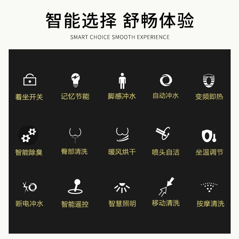 舜洁(soojee)小户型智能马桶一体式遥控全自动家用无水箱智能AS5011坐便器