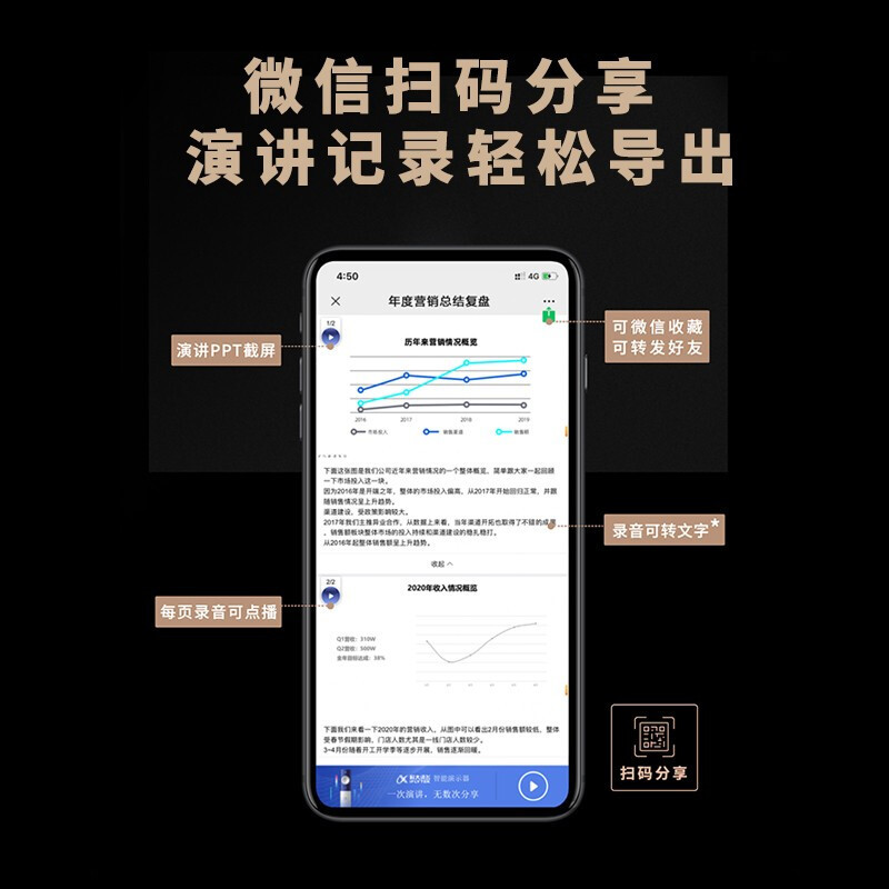 科大讯飞智能演示器P1尊享版 激光录屏翻页笔 无线演示器 ppt翻页器 办公演示笔/投影笔