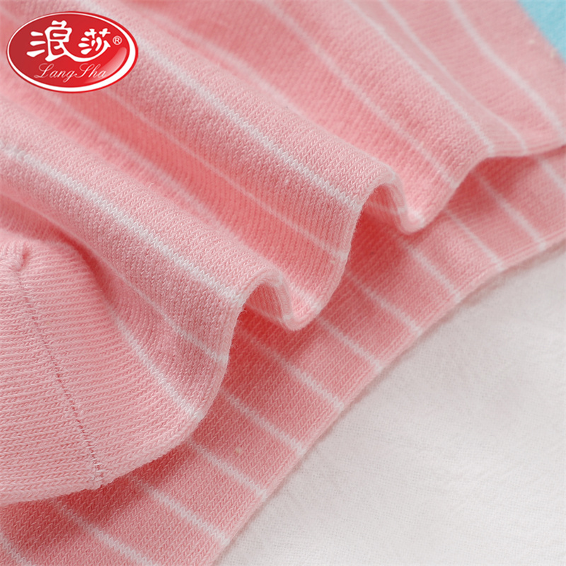 浪莎袜子女士纯棉中筒四季厚款舒适卡通笑脸可爱ins潮运动休闲棉2双高清大图