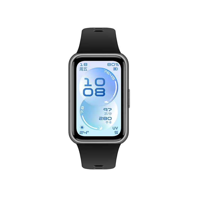 华为/HUAWEI 手环11 标准版 CDY-B19 羽砂黑 锖色增强型聚合纤维表壳+黑色氟橡胶表带高清大图