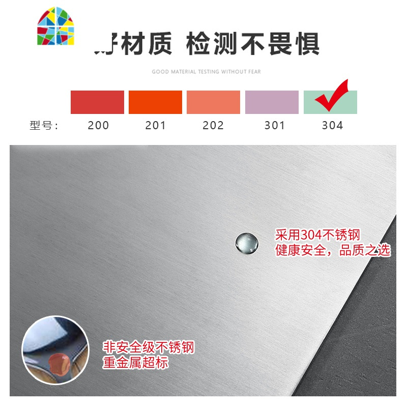 304不锈钢菜板厨房家用揉面擀面板和面板水果砧板切菜板烘焙案板 FENGHOU 500*600烘焙板(304钢)