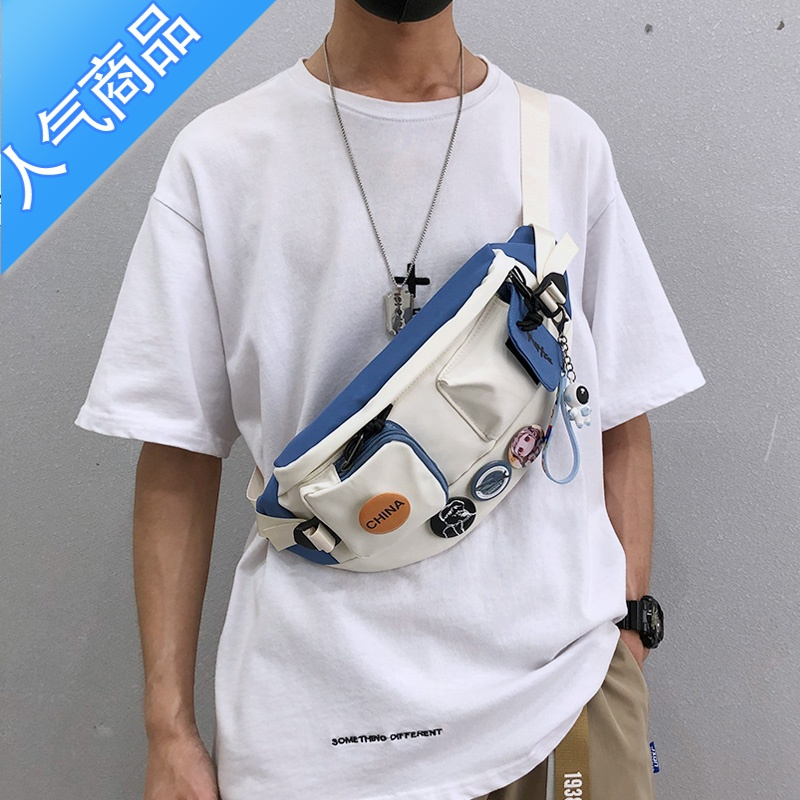 FENGHOU胸包男士ins潮牌日系休闲斜挎包男生运动款腰包男夏季潮流小挎包腰包男