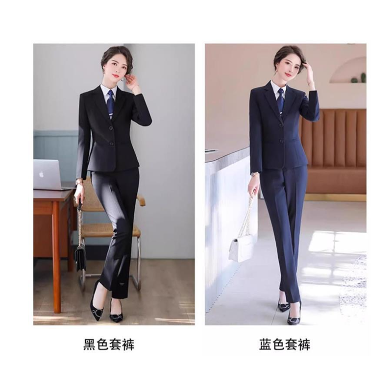 定制西服工装工作服套装 春秋款女士款(黑色/藏青色详询客服)高清大图