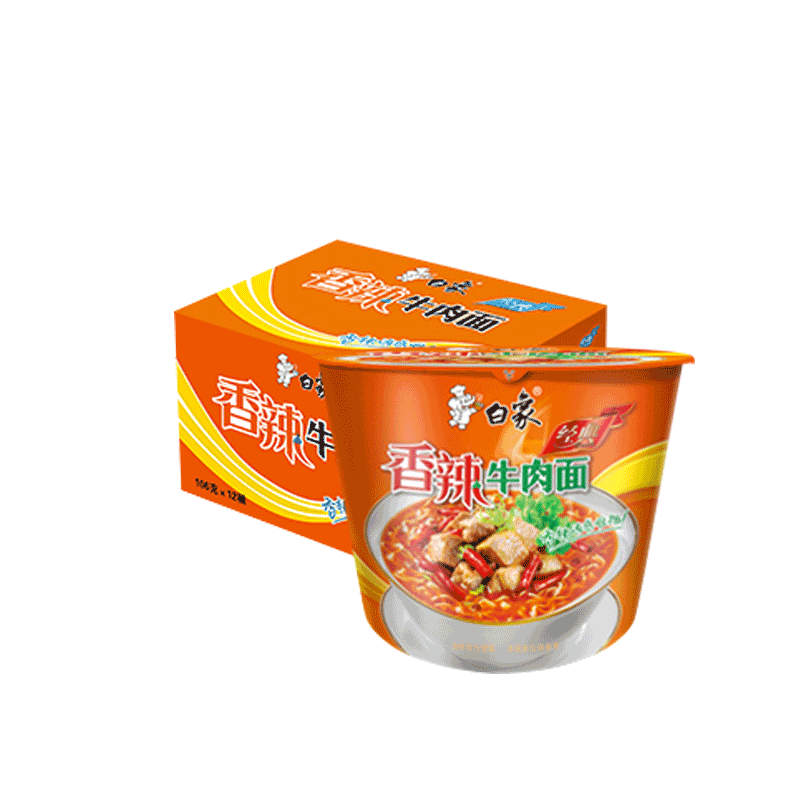 现代都市快节奏的生活让人没有时间吃饭,白象桶装香辣牛肉泡面就是不