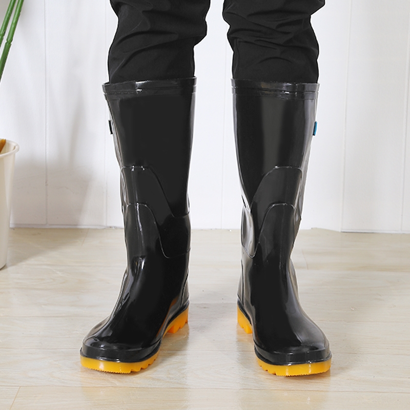 惠居尚品户外防水防滑中筒消防雨鞋男款