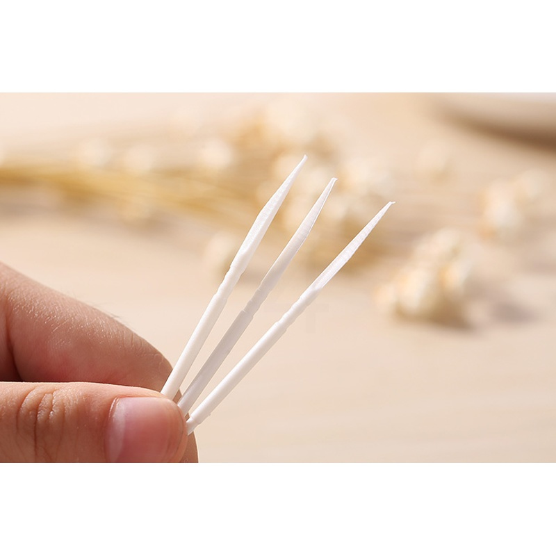 240支2盒装家用鱼骨带毛刷胶牙签线超细塑料牙线棒剔牙线牙缝刷