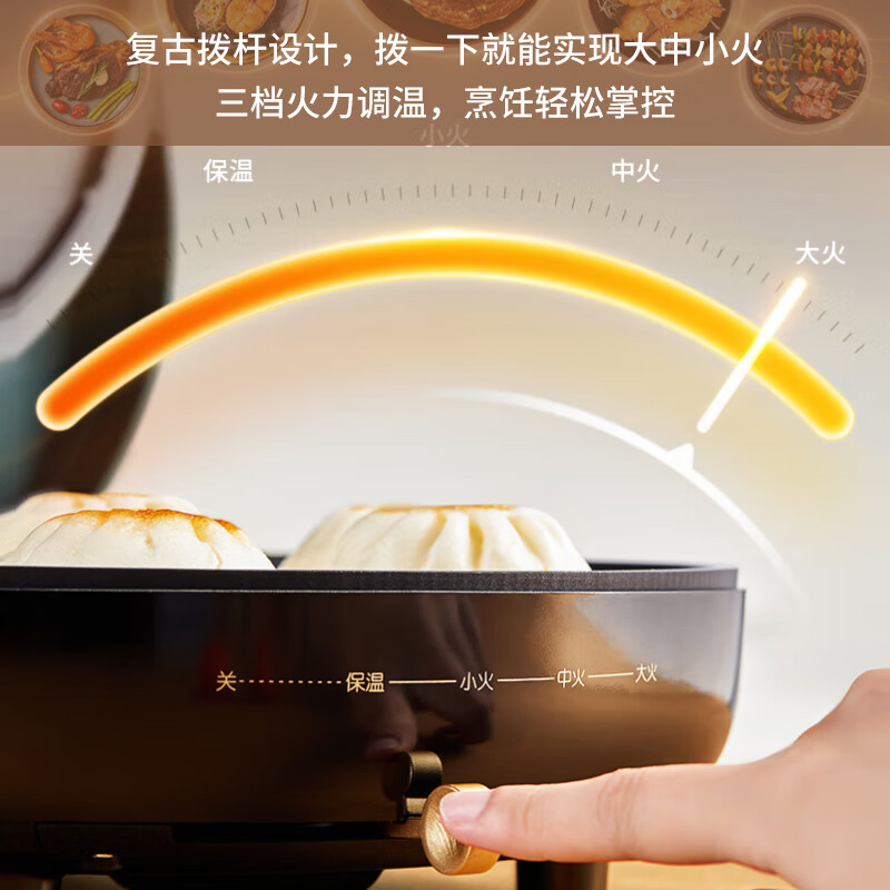 九阳 (Joyoung) 电饼铛家用大火力双面加热煎饼锅 26mm加深烤盘三明治早餐机网红复古绿JK30-GK115高清大图