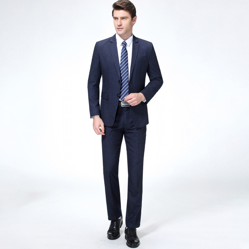 西服套装男西装男士秋冬款商务休闲纯色外套上班结婚正装服装两件套
