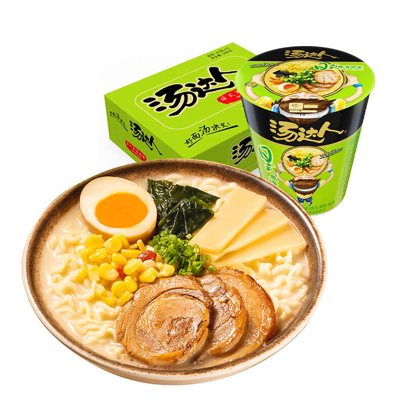 统一汤达人 酸酸辣辣味日式豚骨味辣翻天榴莲火鸡拉面三口味*12杯整箱装高清大图