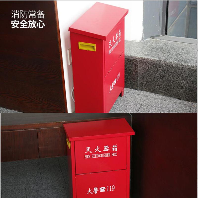 正天齐红色碳钢灭火器箱8*2高清大图