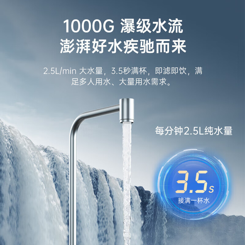 志高净水器家用厨下式RO反渗透1000G大流量母婴直饮自来水过滤器直饮一体机通组合套装用四芯五级AK108 直饮1000