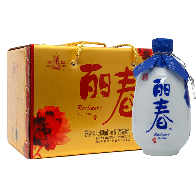 塔牌 绍兴产黄酒 牡丹丽春金箱版500ml*6瓶 箱装 手工冬酿 半干型 塔牌花雕酒
