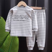 儿童秋衣秋裤套装男童女童春秋透气内衣中大童家居服保暖睡衣_455 160 套装/欢乐猜拳.