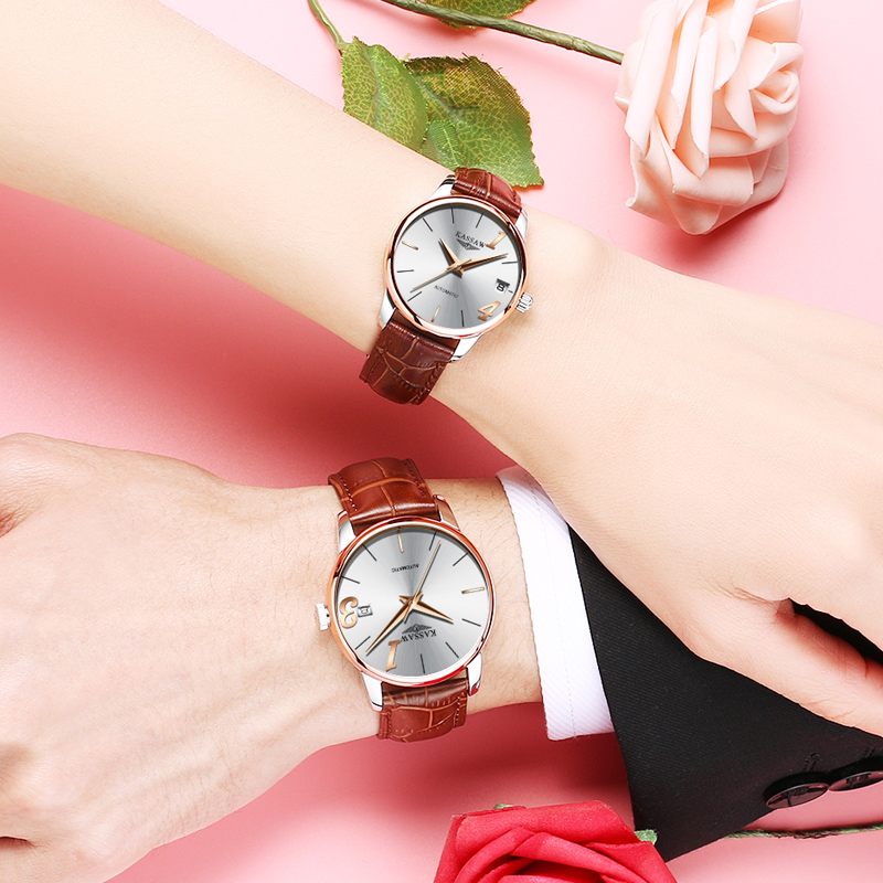 卡梭(KASSAW)手表全自动机械表情侣表防水时尚商务男表女表情侣手表一对1314高清大图