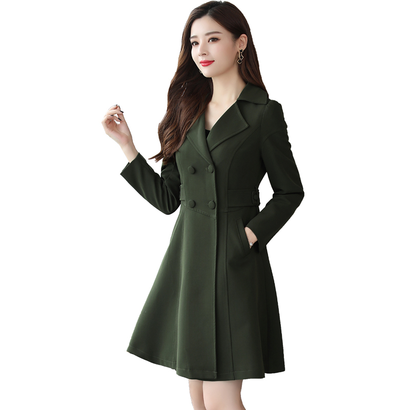 风衣女中长款韩版女士新品时尚名媛小香风修身收腰百搭春秋装外套