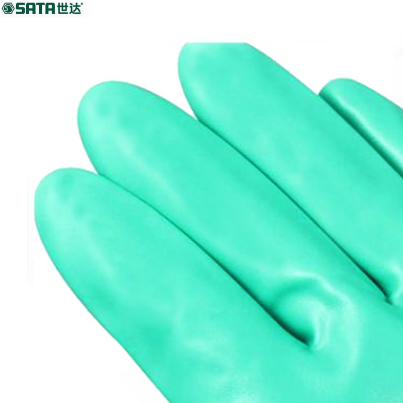 世达(SATA)丁腈植绒里防化手套-7“ SF0402-7