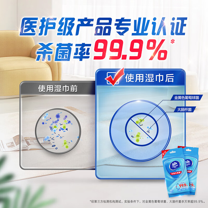 维达(Vinda) 湿巾洁肤卫生湿巾 10包*10片独立装高清大图