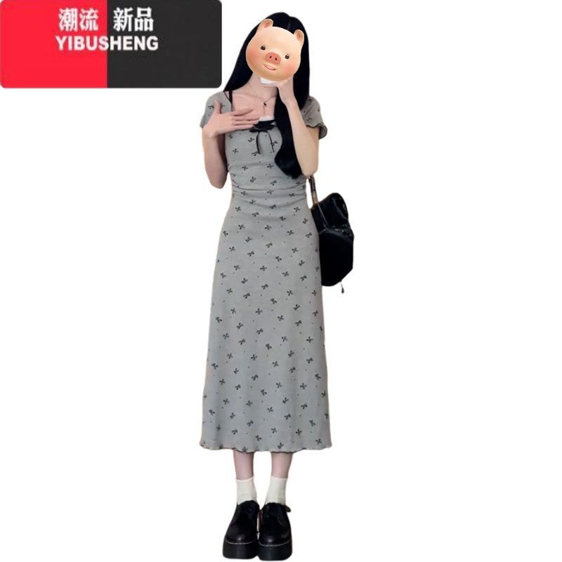 YIBUSHENG气质穿搭一整套新中式假两件碎花连衣裙子女2024新款法式包臀长裙图片