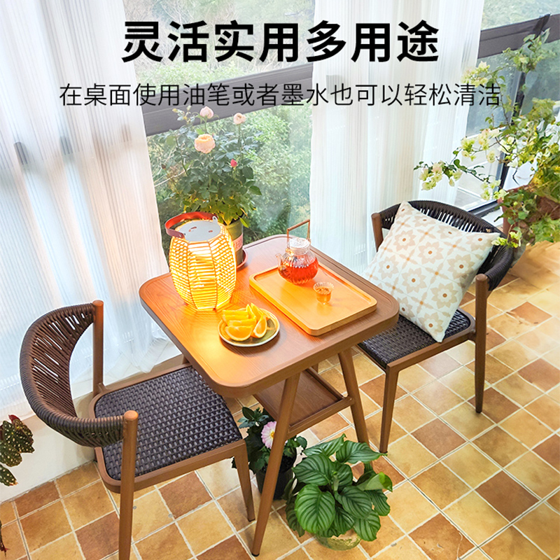 紫叶阳台小桌椅休闲藤椅三件套组合小户型看书网红一桌两椅茶桌椅高清大图