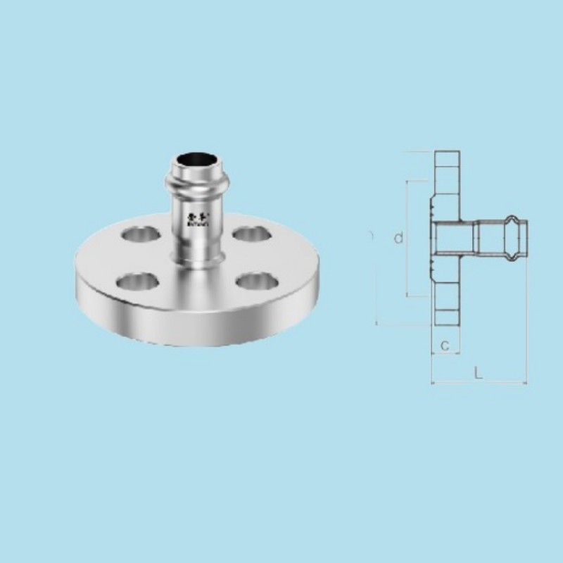 金羊管件 DN65 304双卡压式法兰接头 只-高清大图