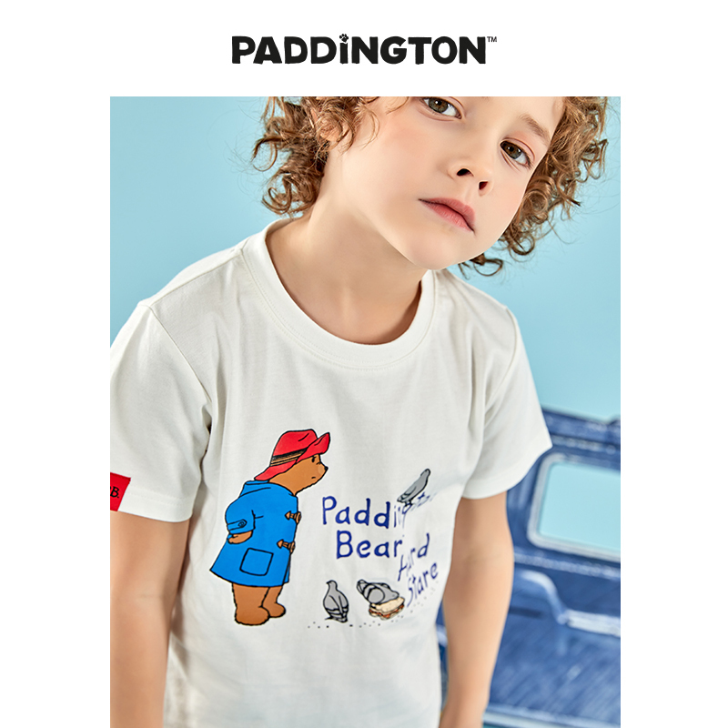 Paddington Bear帕丁顿熊童装夏季男童女童短袖圆领T恤