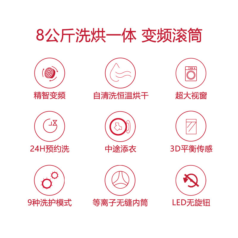 三洋帝度(SANYO)WF80BHE575S 8公斤洗烘一体滚筒洗衣机 变频洗干一体机 自动除毛屑 中途添衣(浅咖亚银)