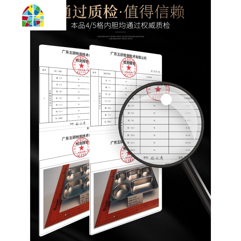 304不锈钢保温饭盒上班族分隔型学生便当盒分格餐盒大容量便携1人 FENGHOU [北欧蓝]4格+保温袋送304筷勺