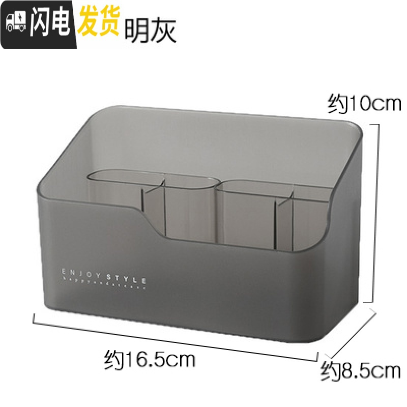 三维工匠桌面化妆品收纳盒家用塑料口红化妆刷盒子置物架储物盒杂物整理盒高清大图