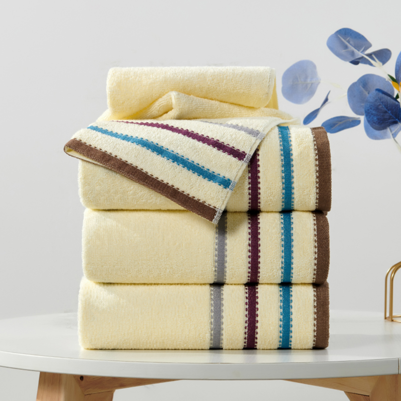 洁玉 A类无荧光纯棉素色多臂毛巾85g 3条 米绿棕 JY-1331F-3MZLV 米色+绿色+棕色高清大图