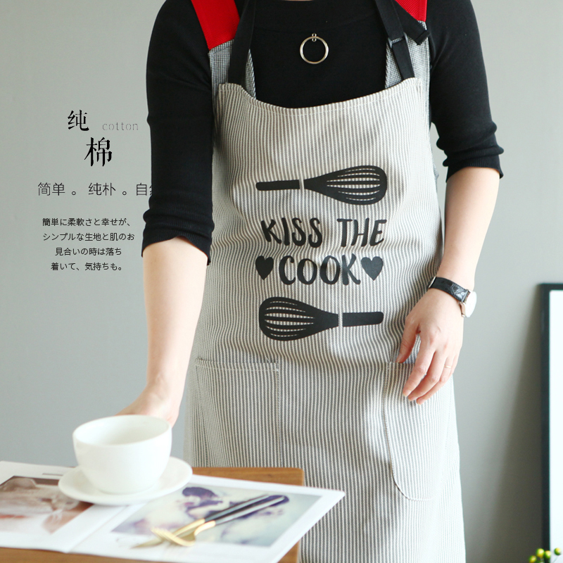 棉厨房围腰欧咖啡餐厅服务员工作服烘焙蛋糕店围裙男日用家居