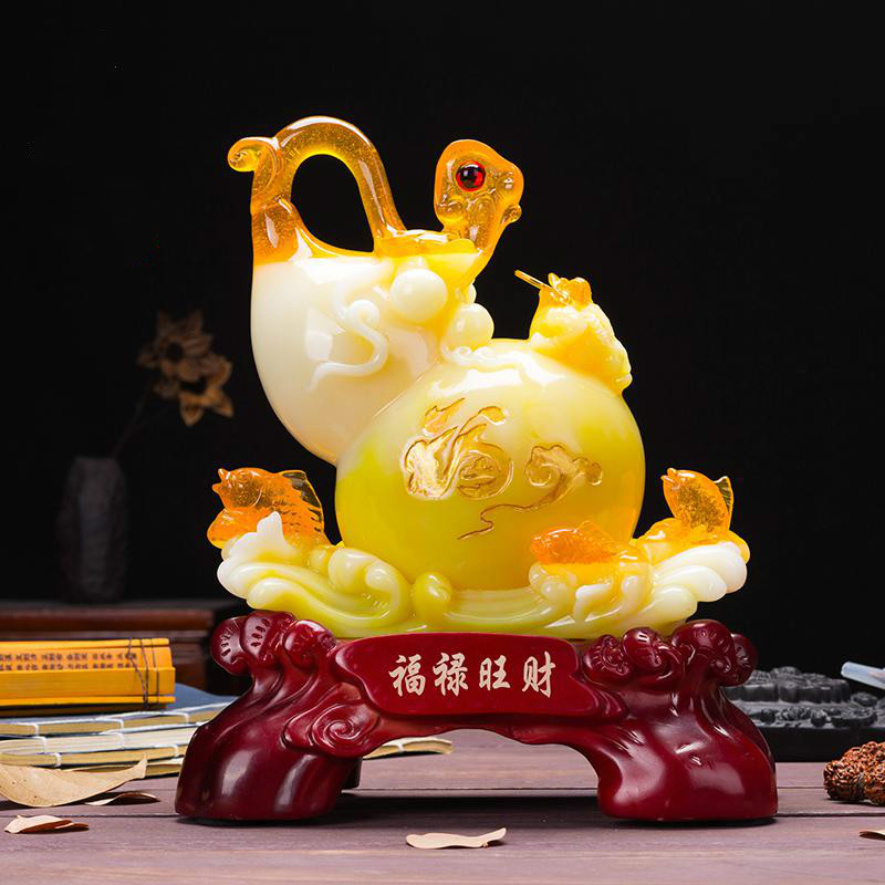美帮汇貔貅葫芦摆件工艺品家居摆设酒柜创意客厅装饰品开业礼品高清大图