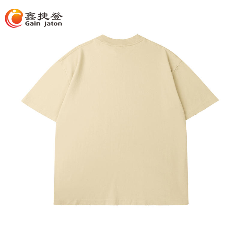 鑫捷登 男女同款260克全棉水洗磨破潮款短袖JM816高清大图