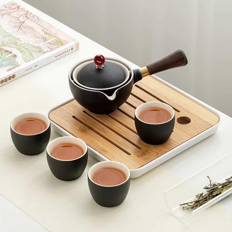 金镶玉 雅黑创意旋转茶具_高清大图
